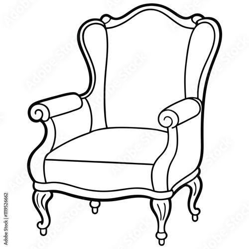 armchair isolated on white background