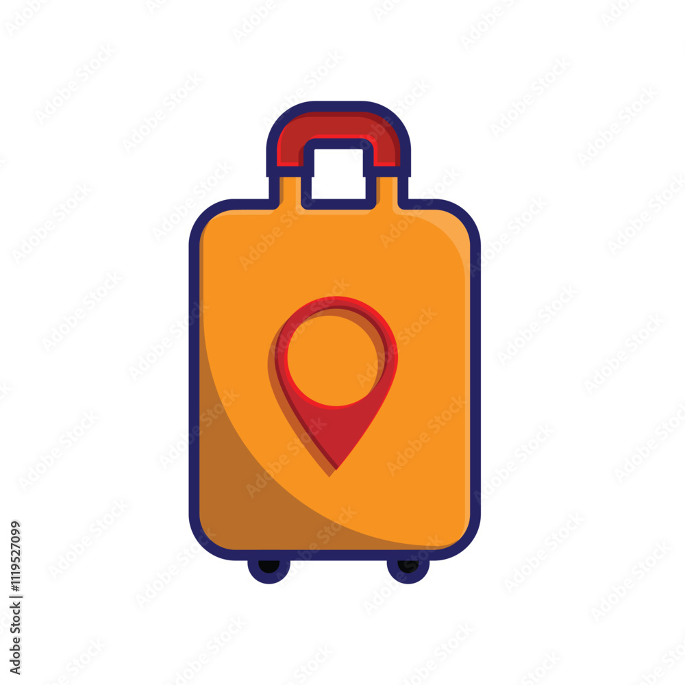 travel icon. suitcase and location. Vacation vector Contains designs, travel, holidays, summer, holidays, tourism and more. flat color design style travel icon. suitcase and location. Vacation vector Contains designs, travel, holidays, summer, holidays, tourism and more. flat color design style
