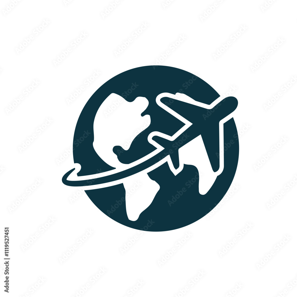 travel icon. world and plane. Vacation vector Contains designs, travel, holidays, summer, holidays, tourism and more. solid design style travel icon. world and plane. Vacation vector Contains designs, travel, holidays, summer, holidays, tourism and more. solid design style