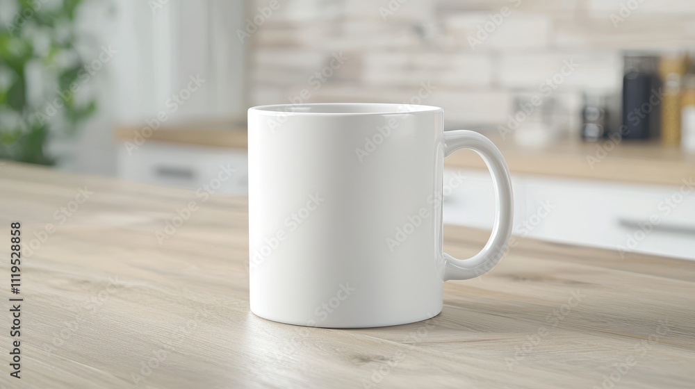 White ceramic mug mockup, Blank white mug on a wooden table, ideal for customization or product mockups. White ceramic mug mockup, Blank white mug on a wooden table, ideal for customization or product mockups.