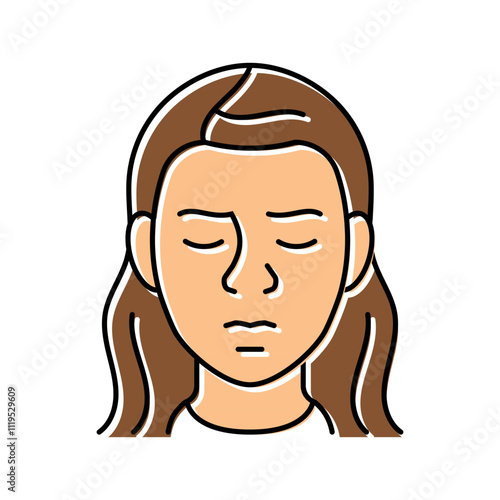 anguish woman expression color icon vector. anguish woman expression sign. isolated symbol illustration