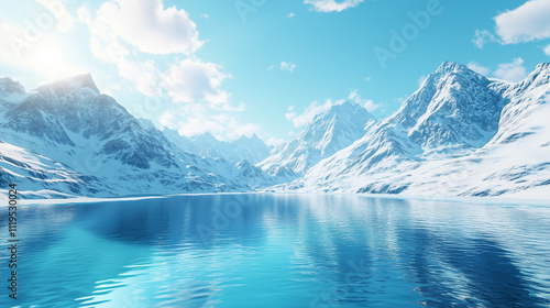 Majestic Snow-Capped Mountains and Reflection