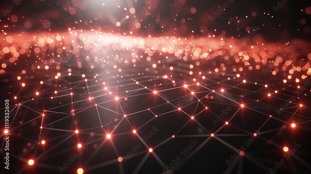 Obraz premium Technology pattern abstract net lines with small dots on every line technology background.