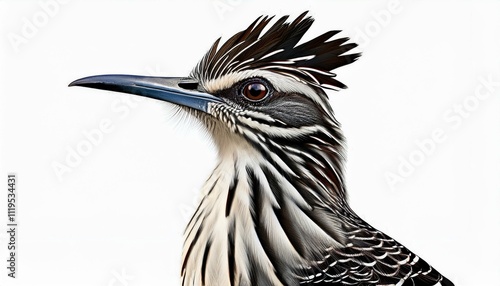 Greater roadrunner bird ornithology symbol white background