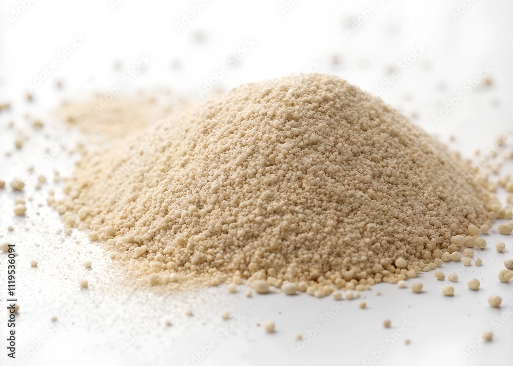 Active dry yeast isolated on white, side view Active dry yeast isolated on white, side view