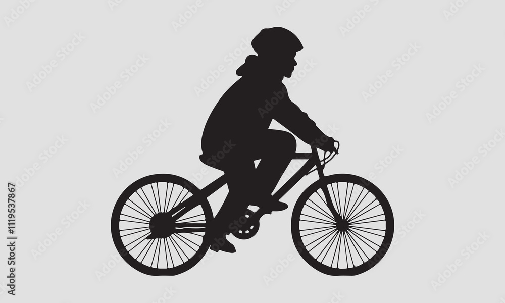 Obraz premium Cycling vector illustration-Cricut Isolated on white background Vector illustration for Cutting Machine,Typography Calligraphy , Silhouette Cameo, Hand drawn lettering phrase isolated on white backgro