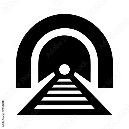 Underground tunnel black silhouette vector icon design