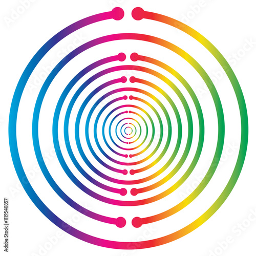Illustration Oscillateur de Lakhovsky Antenne de Résonance, Emetteur d'Ondes Scalaires pour l'Harmonisation - Vecteur - Multicolore