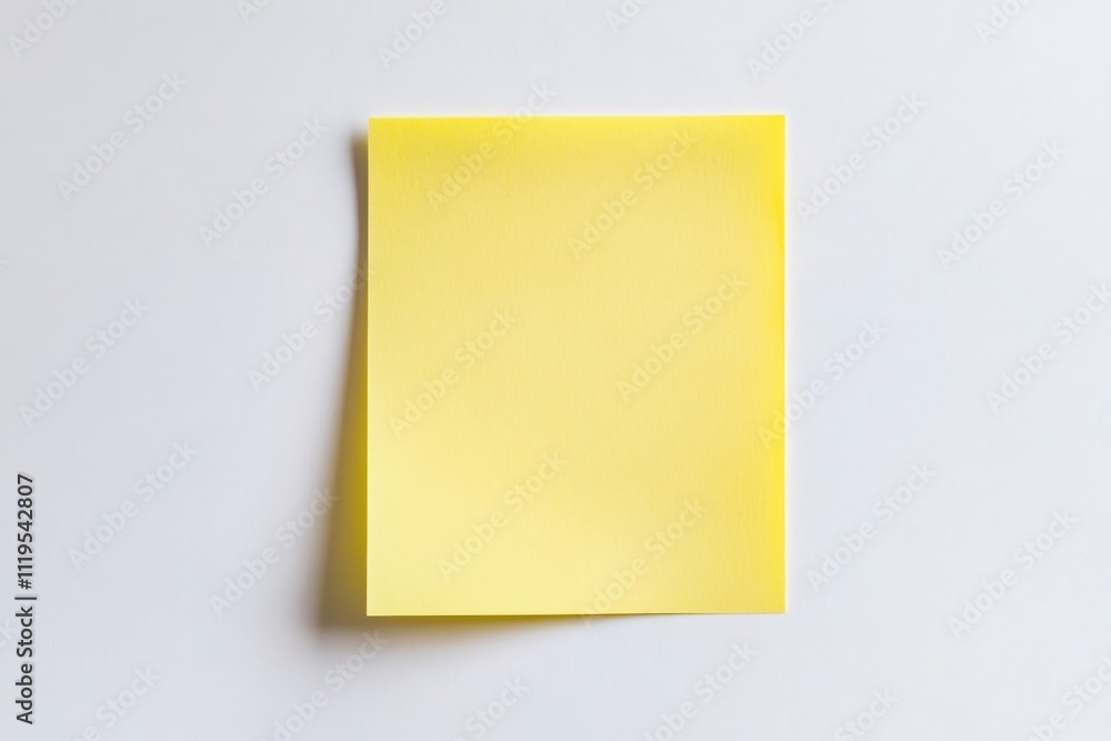 Blank yellow sticky note on a gray surface ready for notes or reminders Blank yellow sticky note on a gray surface ready for notes or reminders