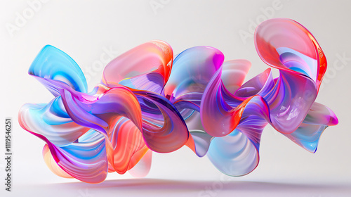 Another abstract 3D render highlighting a colorful shape.