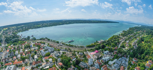 Die Stadt Starnberg im oberbayerischen Alpenvorland im Luftbild photo