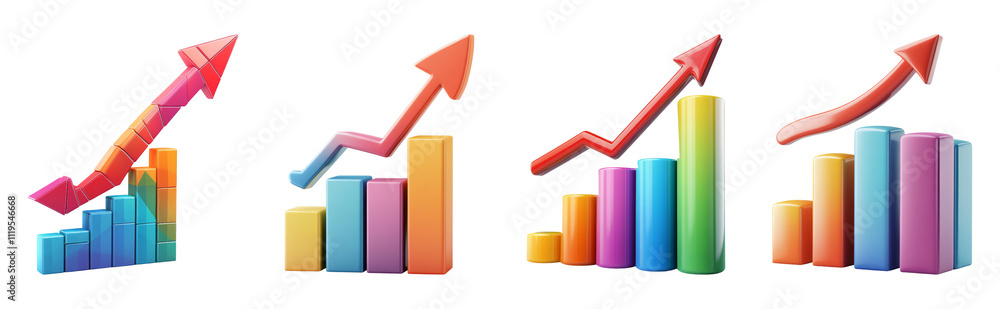 Colorful Growth Charts on Transparent Background Colorful Growth Charts on Transparent Background