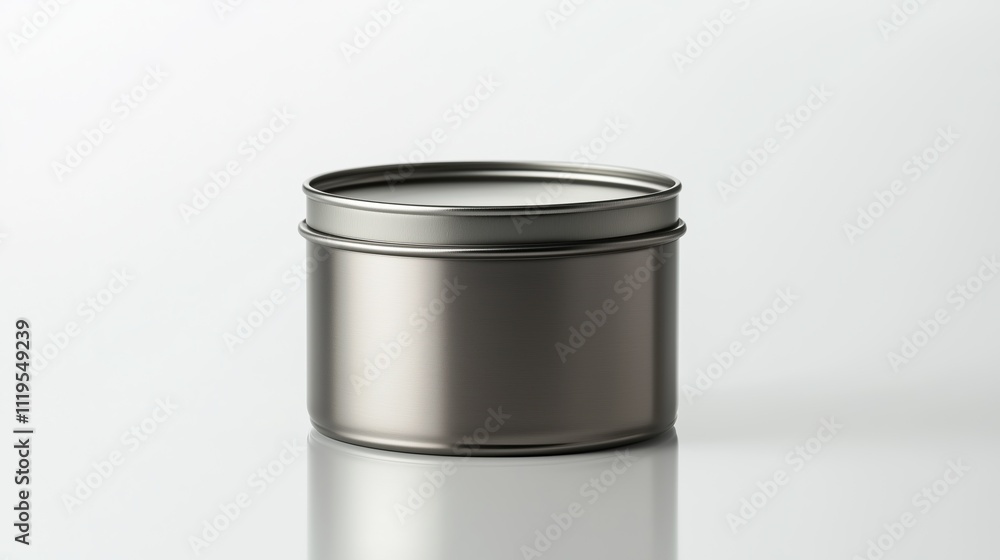 New stylish tin can on a white background, isolated