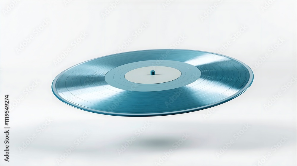 a blue shiny vinyl record isolated on white background a blue shiny vinyl record isolated on white background