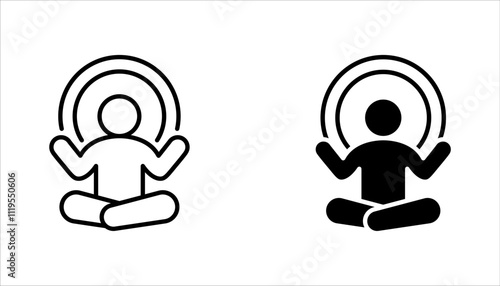 Mental health icon set. Collection of meditation, vector illustration on white background
