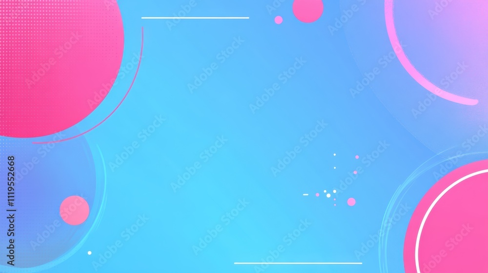 Abstract pastel blue background with pink circles and lines. Abstract pastel blue background with pink circles and lines.