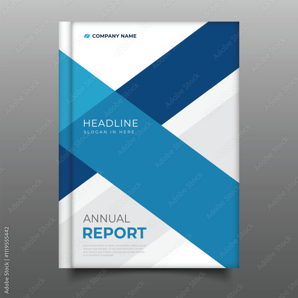 modern business annual report cover book business with blue geometric digonal template design modern business annual report cover book business with blue geometric digonal template design