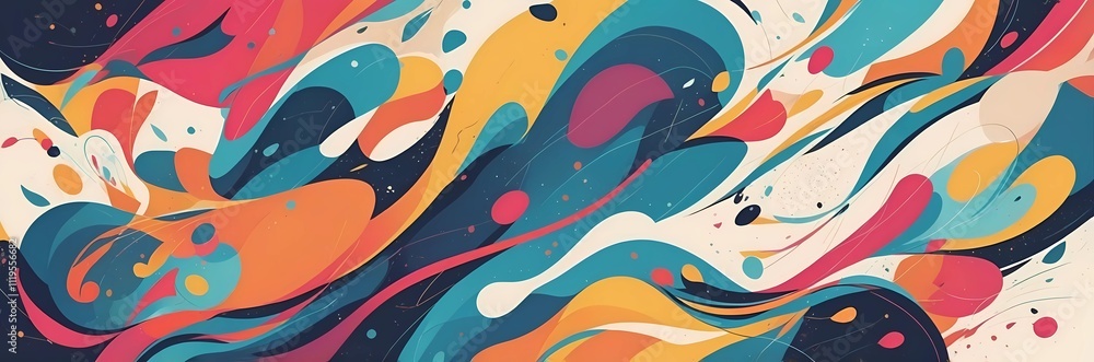 Wide abstract paint background with color circles waves wallpaper art 3:1
Wide abstract paint background with color circles waves wallpaper art 3:1