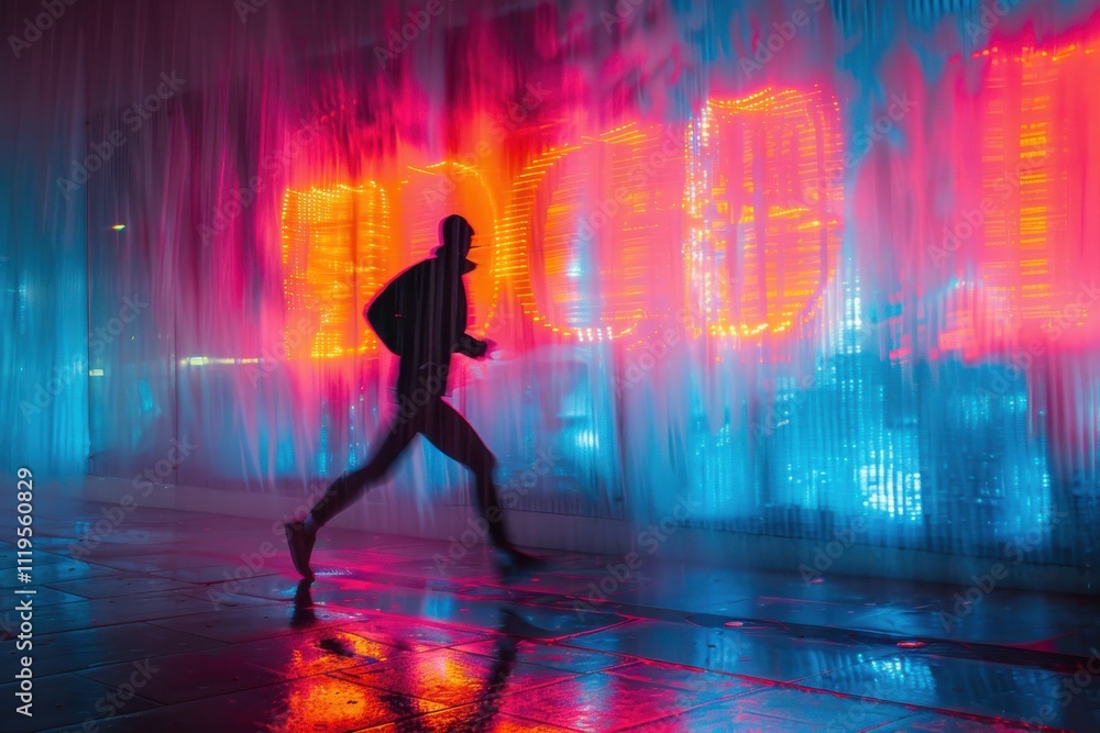 Neon Light Abstract Runner Design Neon Light Abstract Runner Design