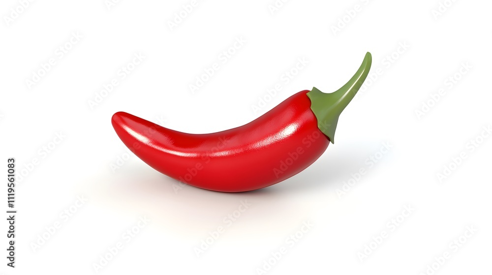 3D Chilli icon on a white background 3D Chilli icon on a white background