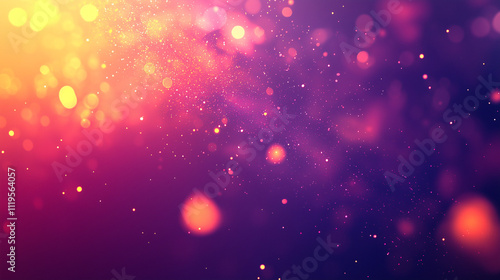 Sparkling Pink and Purple Bokeh Lights Background with Vibrant Orange Hues - Abstract Glittery Wallpaper Design