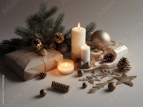 Minimal Christmas Themes and Scenery Painting Illustration Art