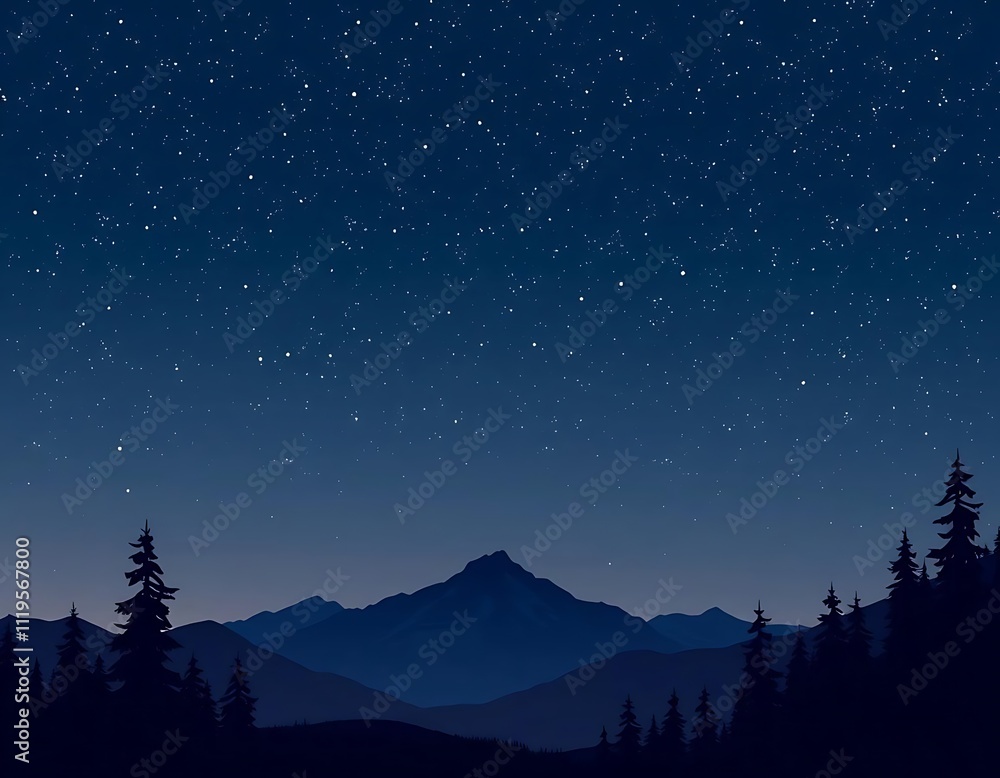 Fototapeta premium landscape with stars