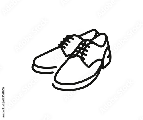 classic derby shoes or loafer shoes icon. simple linear style. Line with editable stroke. vector illustration design
