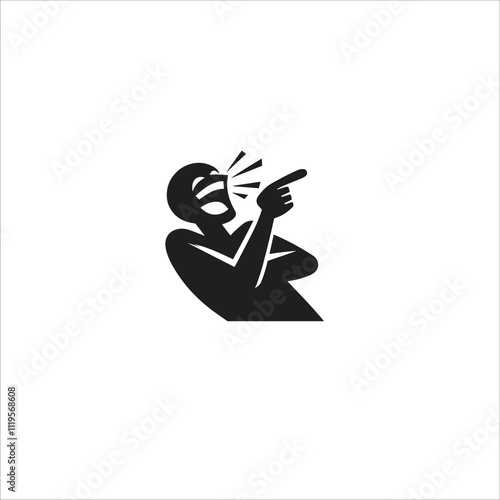 A simple black silhouette of a person laughing and pointing, symbolizing humor and amusement. The image captures the essence of lightheartedness and joy.