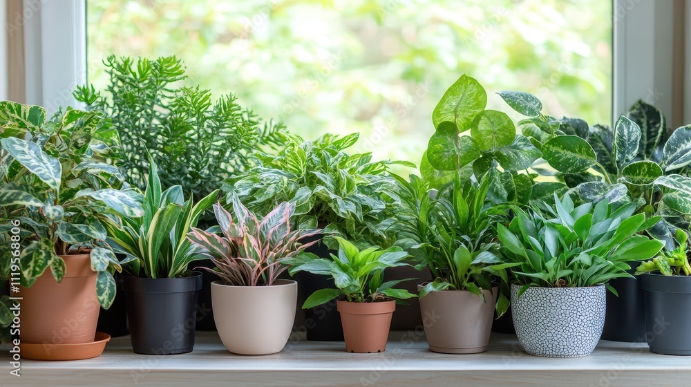 Bright and Clean Office Workspace with Plants Bright and Clean Office Workspace with Plants