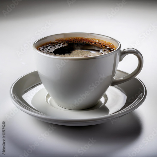 Cup of coffee on a white background