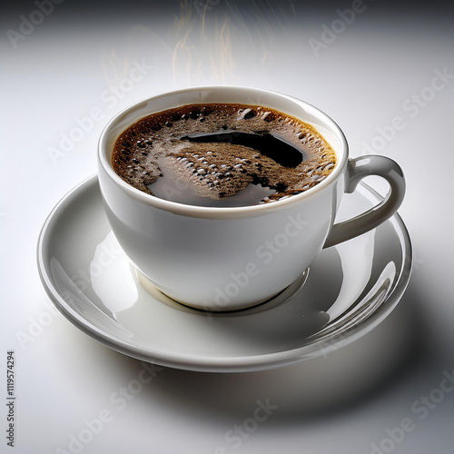 Cup of coffee on a white background