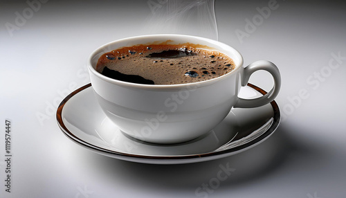 Cup of coffee on a white background