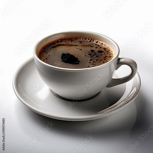 Cup of coffee on a white background