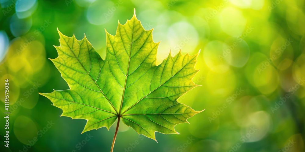 Vibrant green sycamore maple leaf against a blurred background , nature, foliage, vibrant, green, leaf, sycamore, maple Vibrant green sycamore maple leaf against a blurred background , nature, foliage, vibrant, green, leaf, sycamore, maple