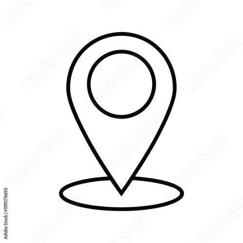 Location Pin Symbol Vector - Minimalist Design for Maps, Navigation, and Event Planning photo