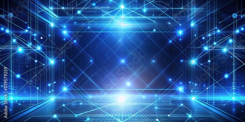 Wallpaper Mural Abstract technology background with digital glowing lines and geometric shapes, abstract, technology, background, digital Torontodigital.ca