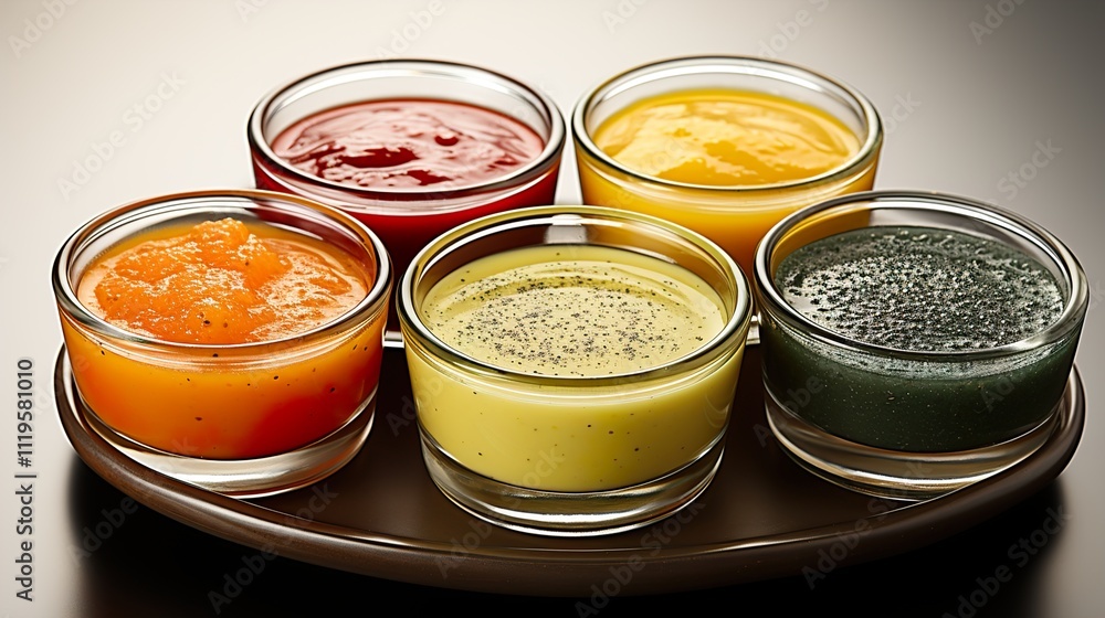 Various sauces in bowls isolated on transparent, png Various sauces in bowls isolated on transparent, png