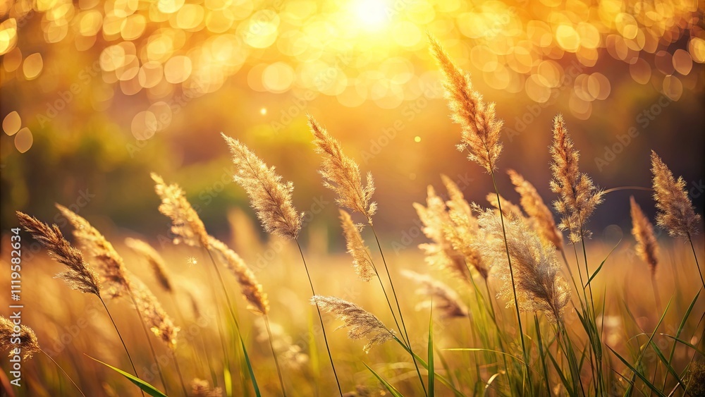 Golden Hour Meadow Serene Sunset Landscape with Tall Grass and Warm Light Golden Hour Meadow Serene Sunset Landscape with Tall Grass and Warm Light