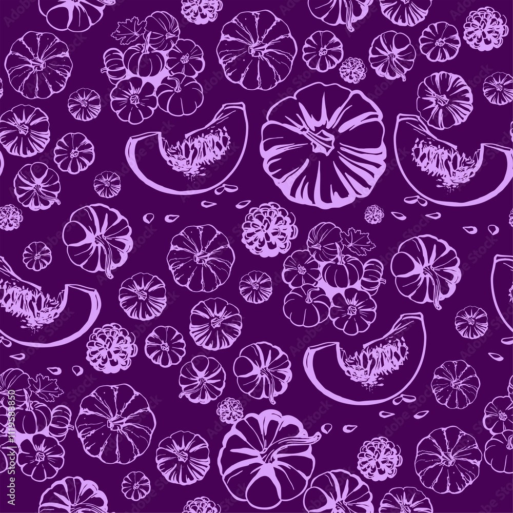 Cozy autumn, Halloween - seamless pattern. Monochrome linear image on a bright background. Digital illustration for branding, advertising, wrapping paper Cozy autumn, Halloween - seamless pattern. Monochrome linear image on a bright background. Digital illustration for branding, advertising, wrapping paper
