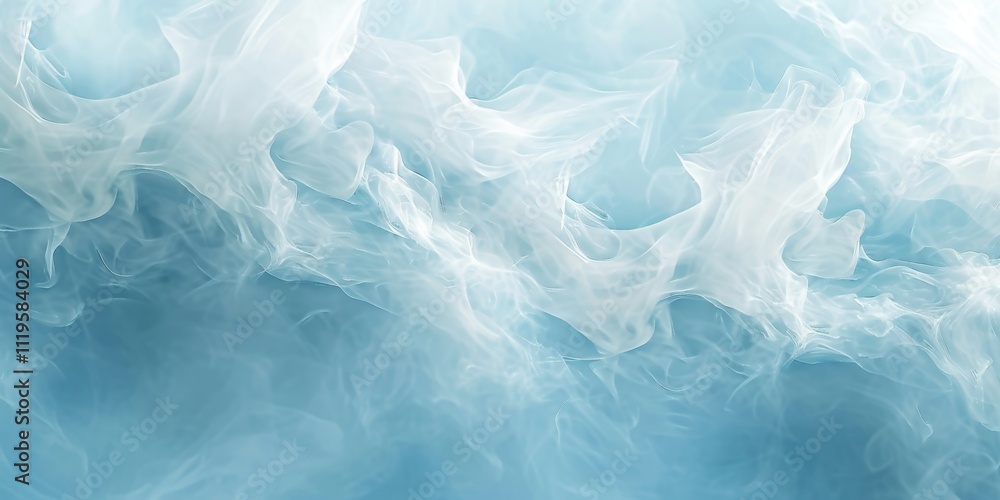Wispy white smoke patterns flowing gracefully over a soft blue gradient background, creating an ethereal and tranquil abstract scene Wispy white smoke patterns flowing gracefully over a soft blue gradient background, creating an ethereal and tranquil abstract scene