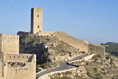tower and country gate in the town of alarcon