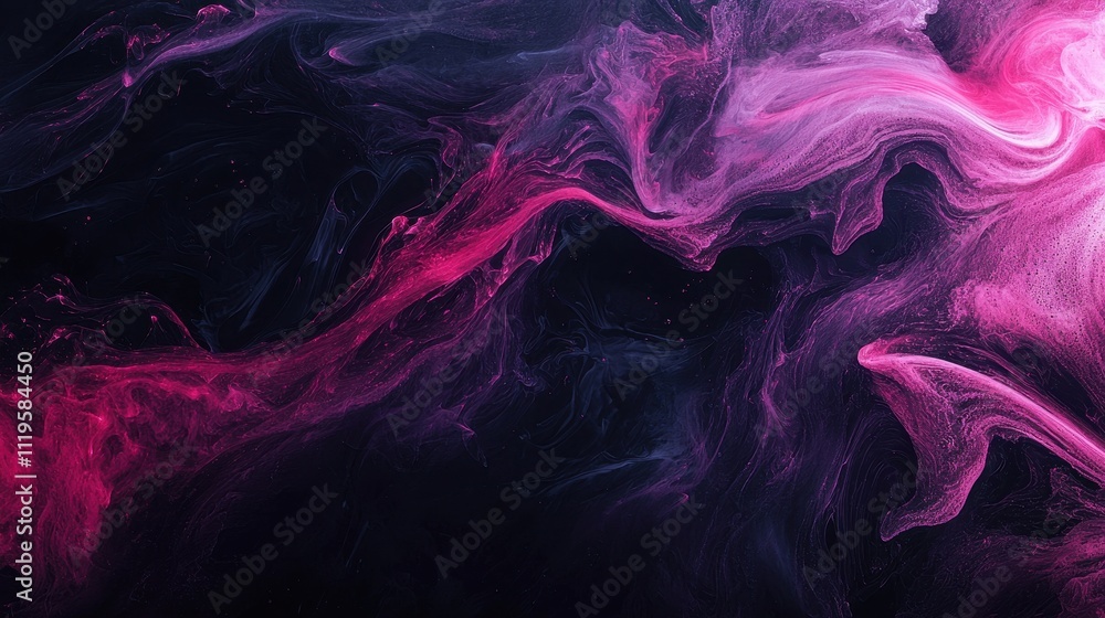 Fototapeta premium Surreal Ethereal Wisps of Deep Colors Against a Black Background in a Flowing Abstract Design