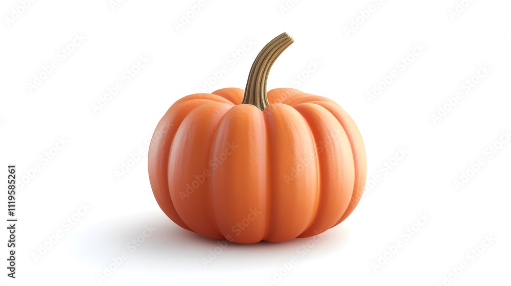 Obraz premium 3D Pumpkin icon on a white background