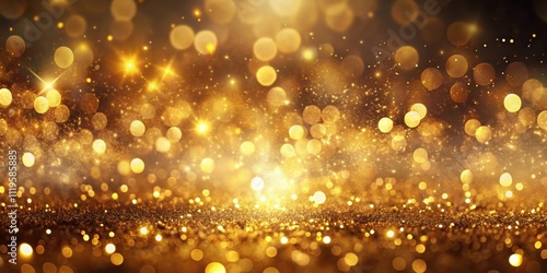 Abstract background of golden light bokeh particles in motion, golden, light, bokeh, particles, abstract, background