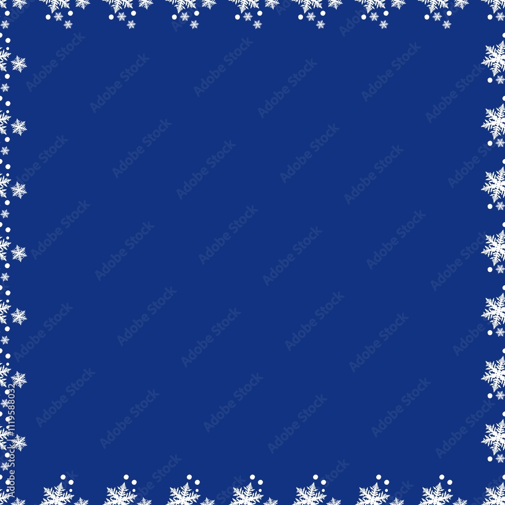 Snowflake pattern illustration on blue background Snowflake pattern illustration on blue background