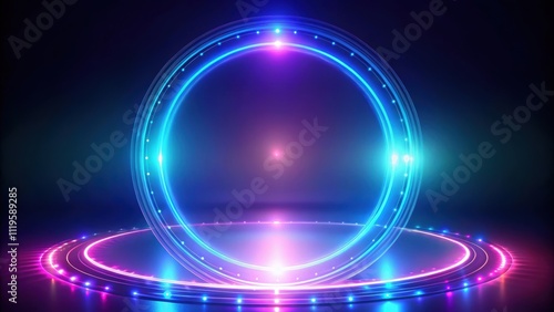 Futuristic light spot HUD holographic circle on background, technology, digital, futuristic, hologram, circle, glowing