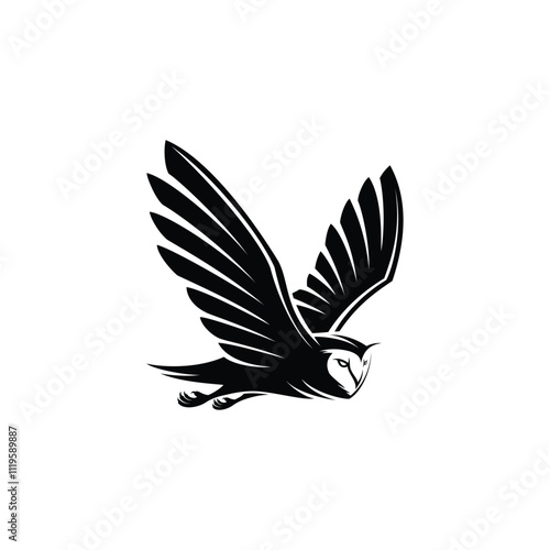 black owl logo ilustration