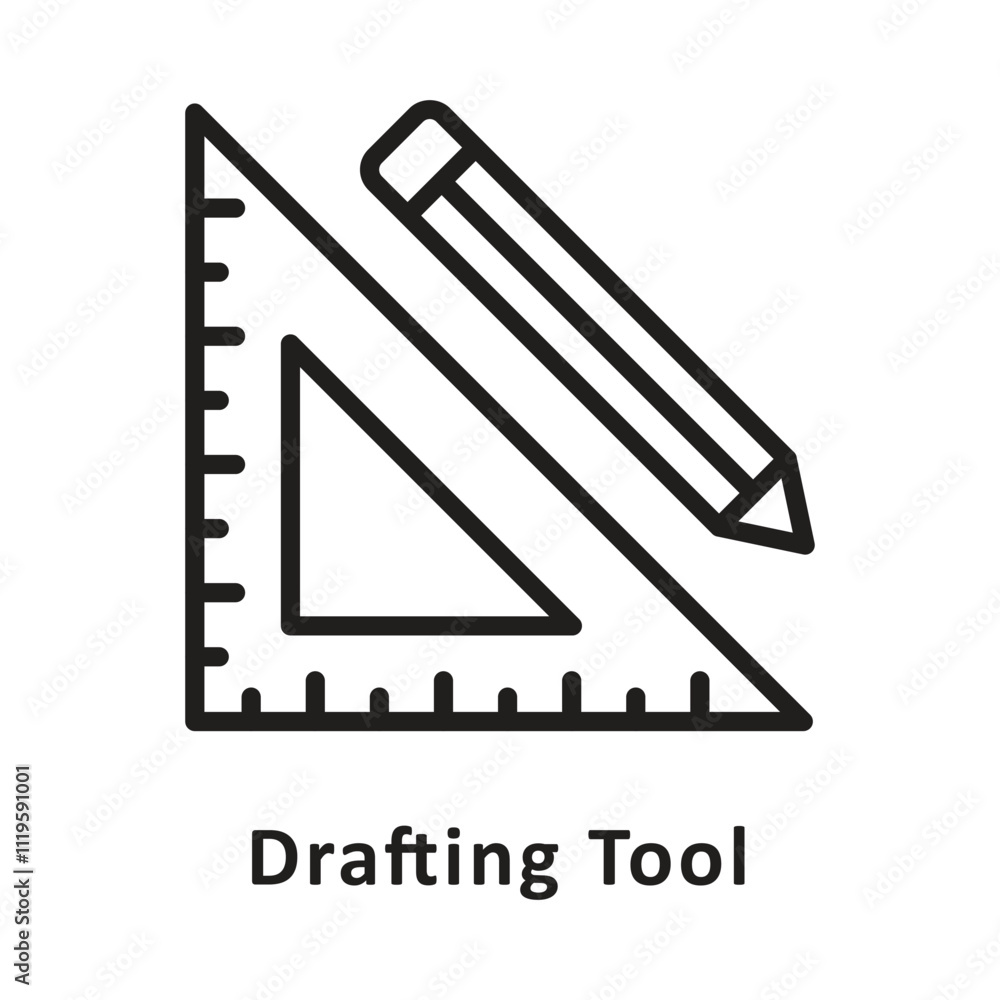 Drafting Tool Vector Outline Icon. Eps 10 File Drafting Tool Vector Outline Icon. Eps 10 File
