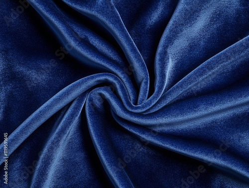 Close-up of soft, luxurious velvet fabric in deep blue hue, perfect for design projects. photo